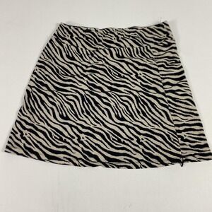 Anthony's Skirt Womens Small Black White Zebra Print Knit Lined A-Line Pull On